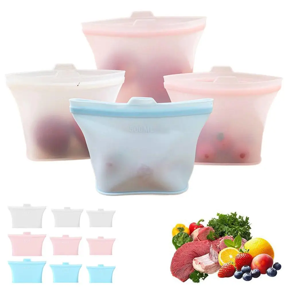 Reusable Leak-Proof Silicone Food Storage Bags