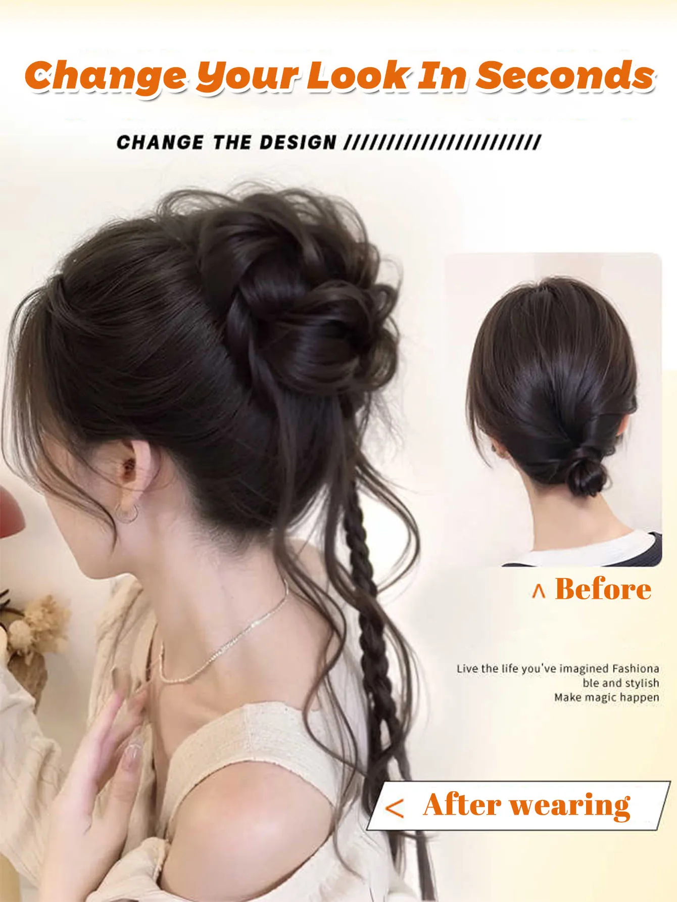 Synthetic Hair Bun Chignon for Women Black Brown
