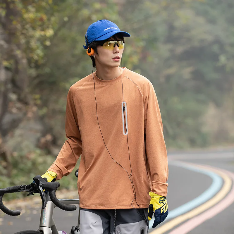 Outdoor Casual Sports Cycling Long Sleeve T-Shirt Fitness Running Quick Dry Hundred Sleeve Pullover Spring Top Sunscreen UPF50+