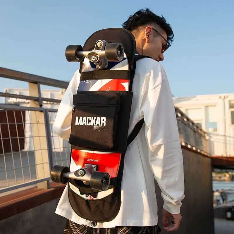 Mackar skateboard bag four wheel electric skateboard double shoulder skateboard bag electric small fish board light