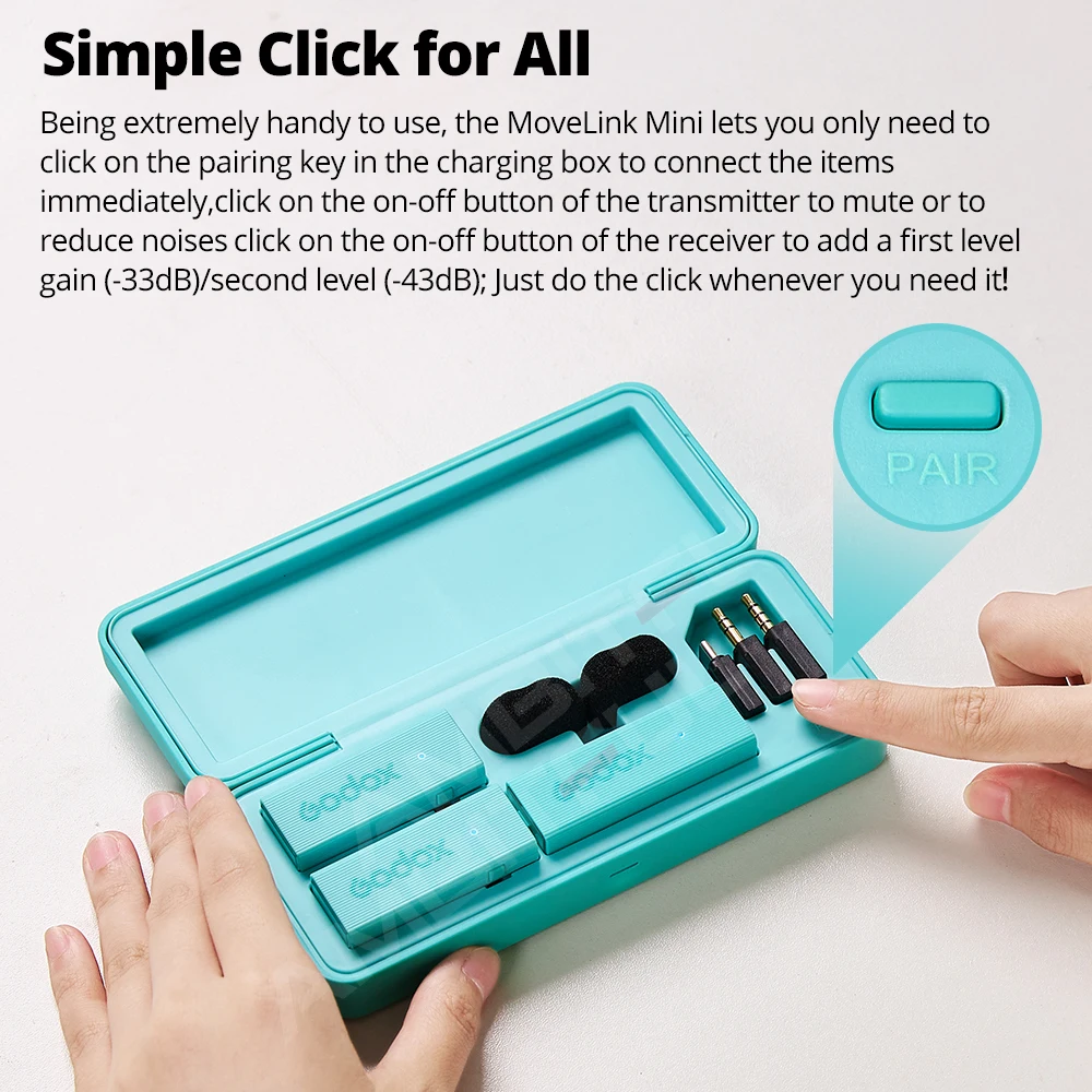Godox-Movelink-ミニワイヤレスマイク,2.4GHz送信機受信機,iPhone用