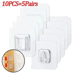 5-Pack Cable Organizer Wall Hooks with Strong Adhesive & Suction Cup (5set)