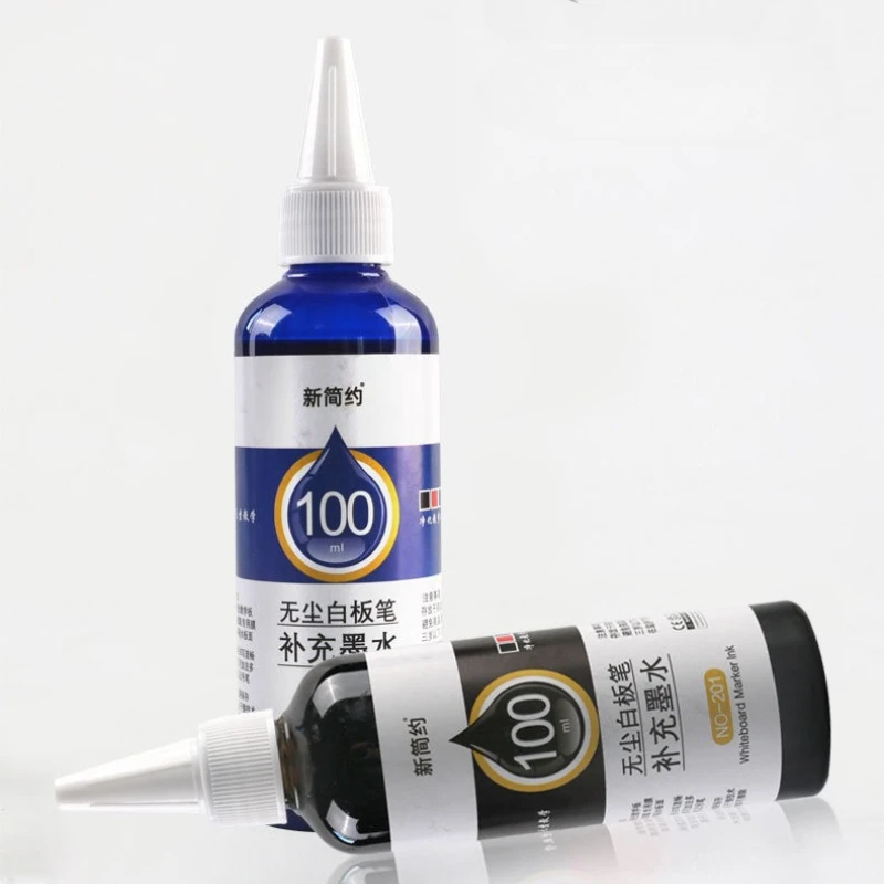 100ml 필름 형성 화이트보드 마커 잉크 마커 펜 잉크를 보충하기 위해 잉크가 새지 않는 밝은 색상 낙서 보드북