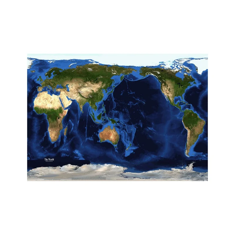 59*42cm Map of The World Wall Art Posters Non-woven Canvas Painting Decorative Prints Home Decoration Office Supplies