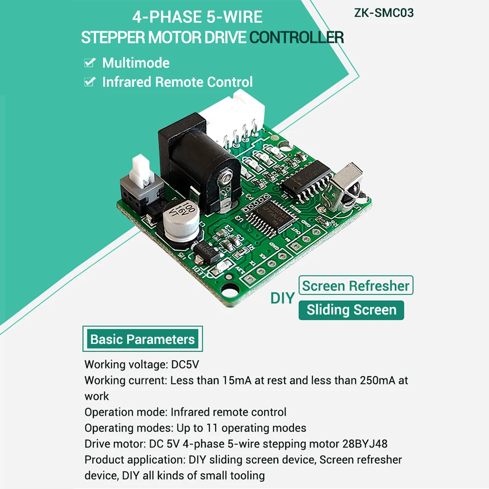Stepper Motor 5V 4-Phase 28BYJ48 DC Gear Step Stepper Motor + ULN2003 Driver Board + IR Infrared Remote Control ULN2003 PIC MCU DIY