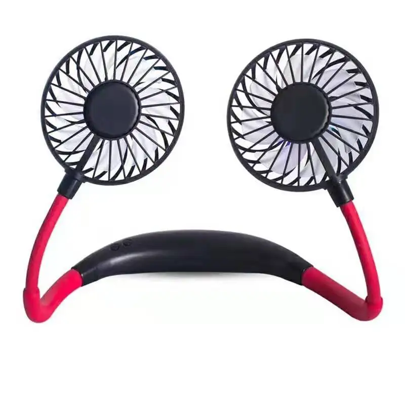 USB Portable Cold Fan Hands Free Neck Hanging Rechargeable Mini Sports3-Speed Adjustable Neck Dual Fan Home OfficeOutdoor Travel 6