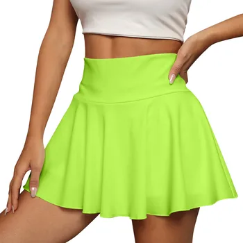 Women's High Waisted Tennis Mini Skirt Tennis Yoga Golf Sports Belt Safety Pants Pocket Comfortable And Breathable Sports Skirt