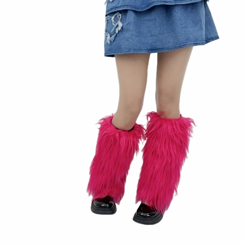 Furry Amazon DJBM Women's Fluffy Faux Fur Leg Warmer Fashion Soft