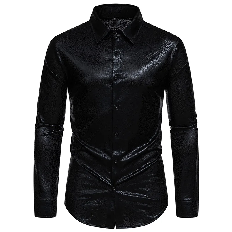 Description Picture 6 of itemBrand New Bronzing Red Dress Shirts Men 2024 Fashion Party Banquet Prom Tuxedo Shirts Male Stylish Trend Nightclub Stage Chemise