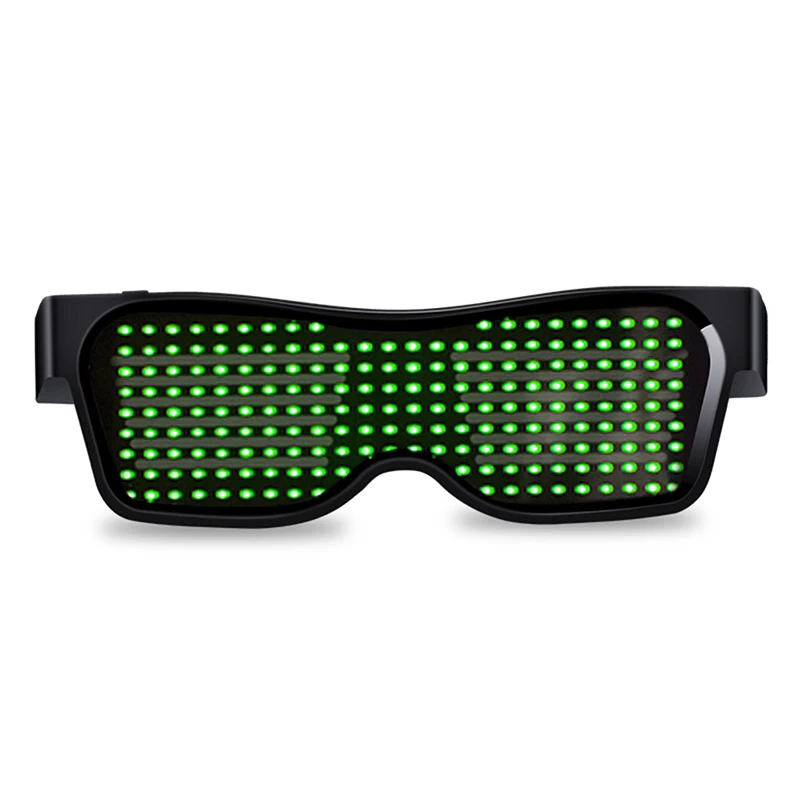Gafas luminosas LED inalámbricas recargables por USB, lentes con luz LED  para fiestas rave, gafas de sol brillantes (verde oscuro), Verde oscuro