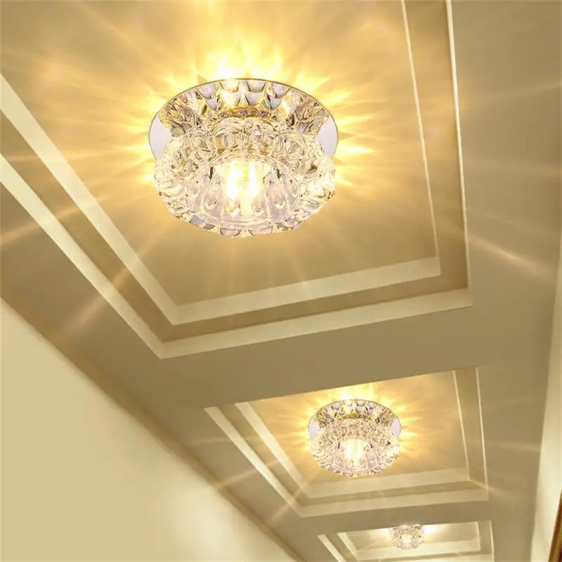 

3w/5w Crystal Ceiling Lights 3 Color High-quality Home Wall Ceiling Lighting Corridor Aisle Light Dimming Led Ceiling Lamp