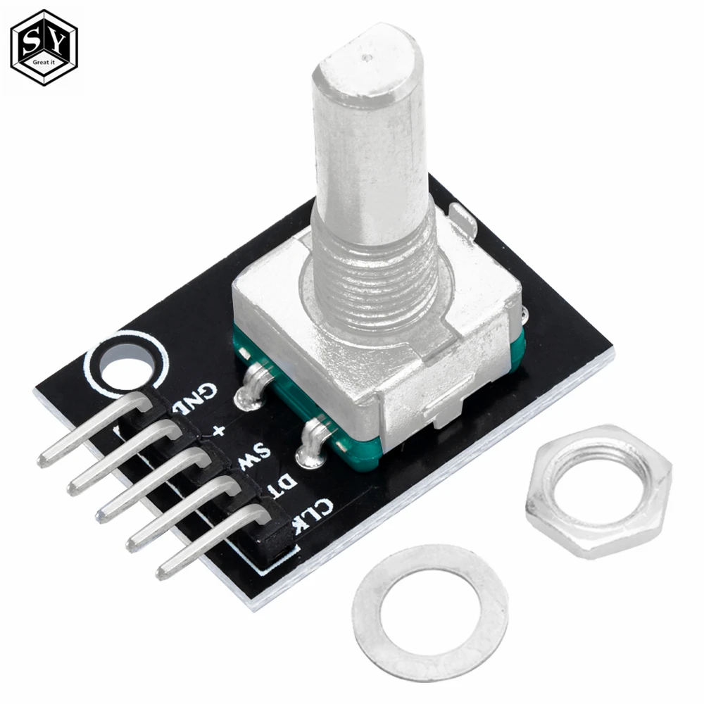 360 Degrees Rotary Encoder Module Rotary Potentiometer Analog Knob Module for Arduino KY-040 RV09 Encoder EC11 Knob Cap