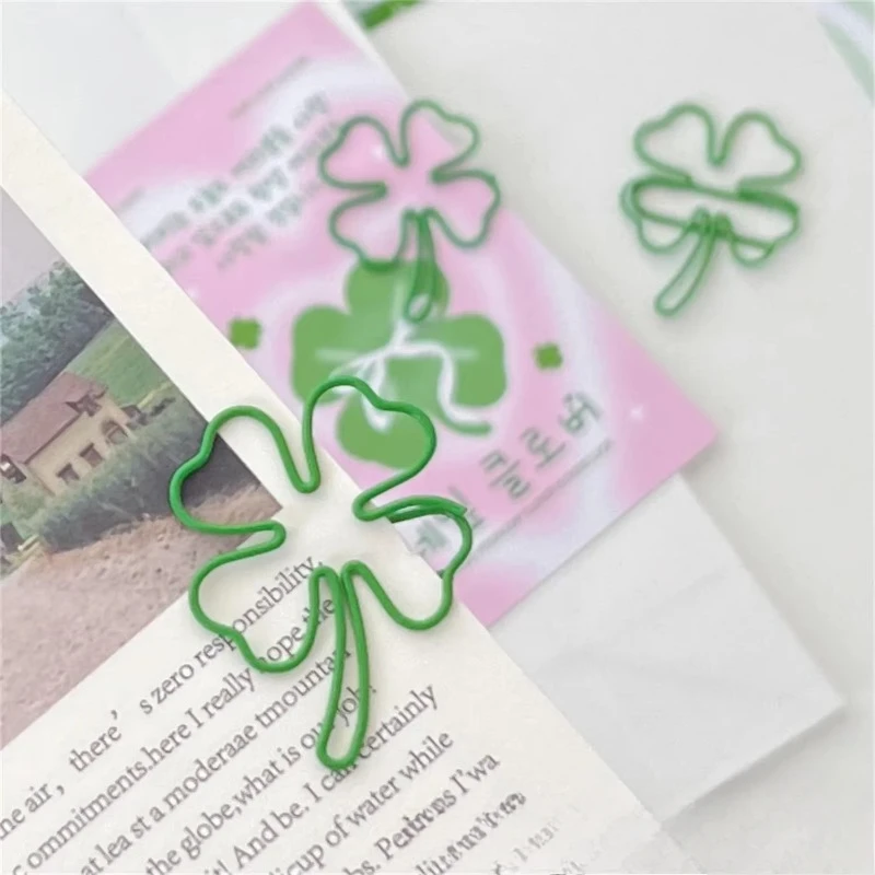 Binder Clips Paper Clips 10Pcs/set Sweet Korean Green Leaf Paper Clips Creative Design Fashion Binder Clip Cute Non-sticky Note Scrapbook Paper Clip