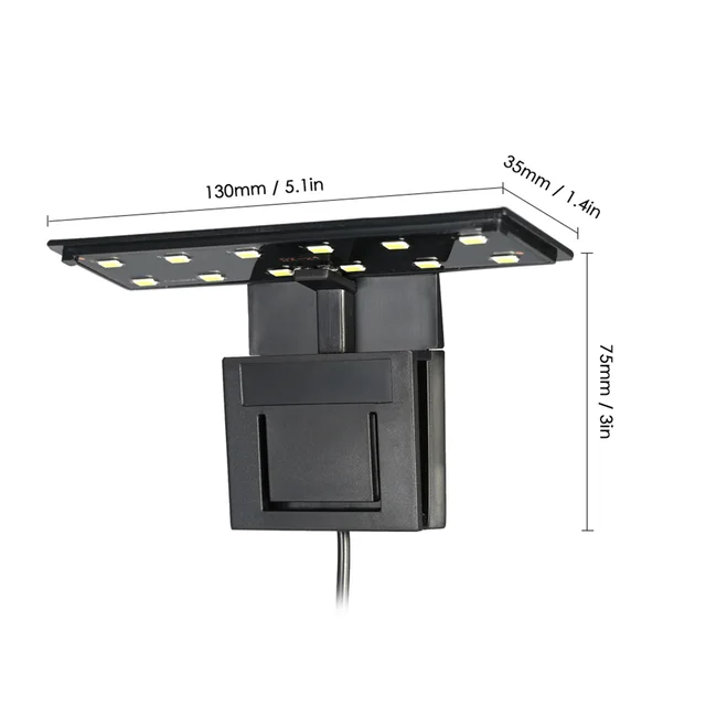 GERUI Lampada LED Per Acquario X3 - 6W, 220V, Illuminazione Per Piante E Pesci | Clip-On Per Vasche 20-40cm