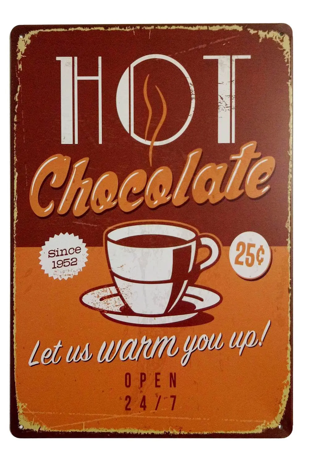 

Горячий шоколад кухонные знаки Настенный декор Ретро винтажный домашний бар металлические жестяные знаки 12X8