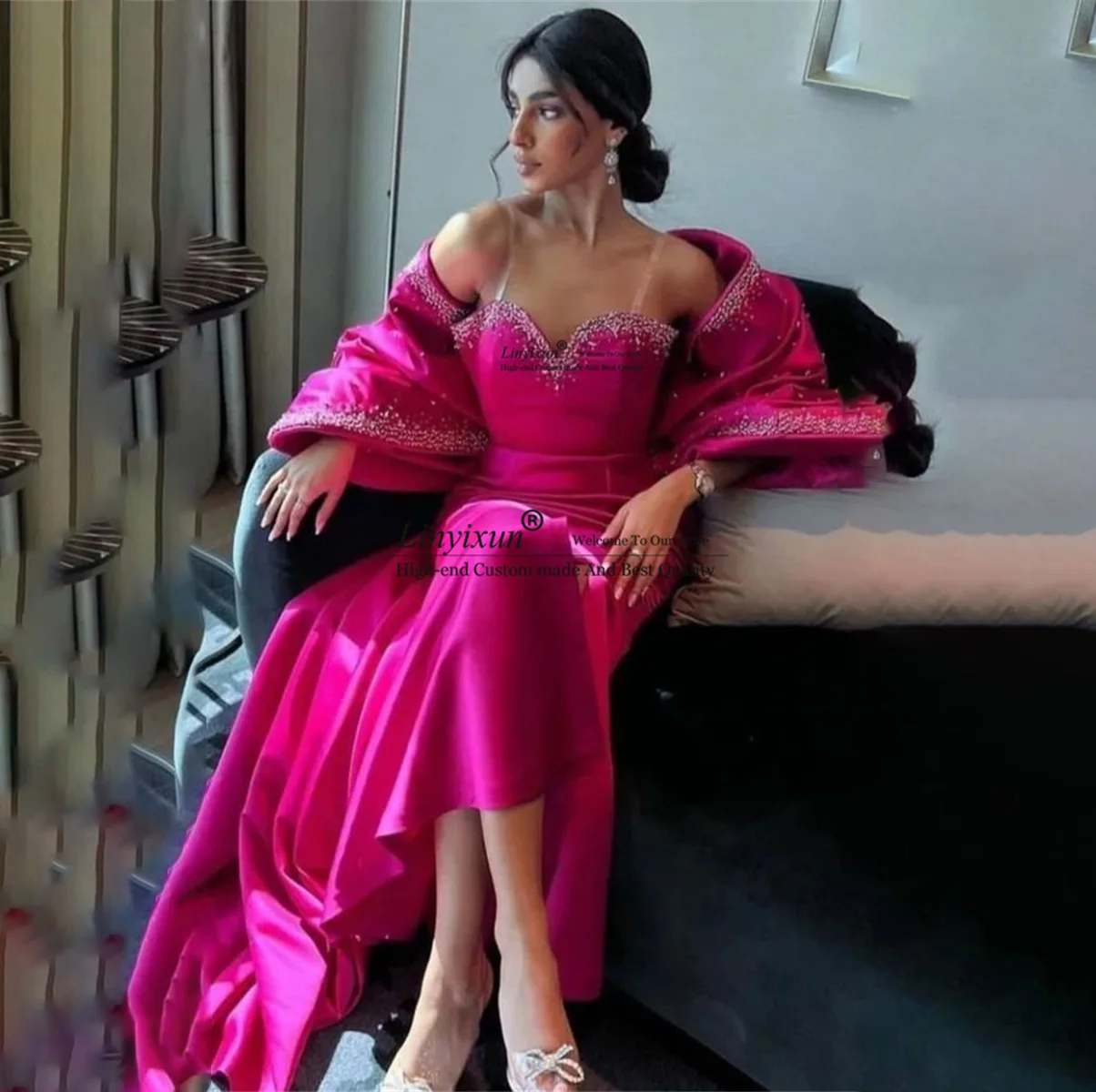 

Beaded Mermaid Prom Dresses With Lace Appliques Pleat Big Bow Formal Evening Party Gowns Sleeveless Court Train Robes De Soirée