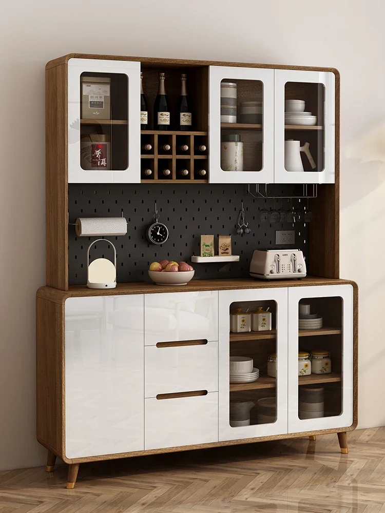 Luxury Design Wine Cabinet Solid Wood Construction Sideboard Wine Cabinet Nordic Restaurant Coffee Curio Vitrinas Bar Furniture
