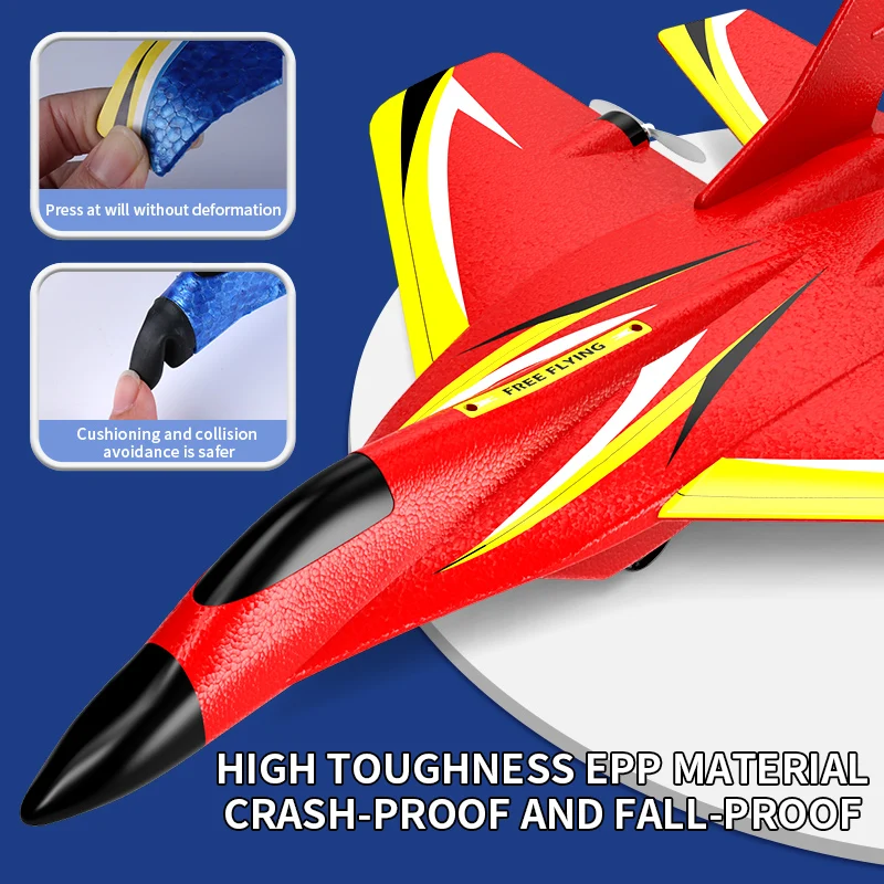 Foam Aircraft DWi RC Foam Aircraft Plane 2.4G Radio Control Glider Remote Control Fighter Cool Lighting Plane Glider Airplane Foam Boy Toy