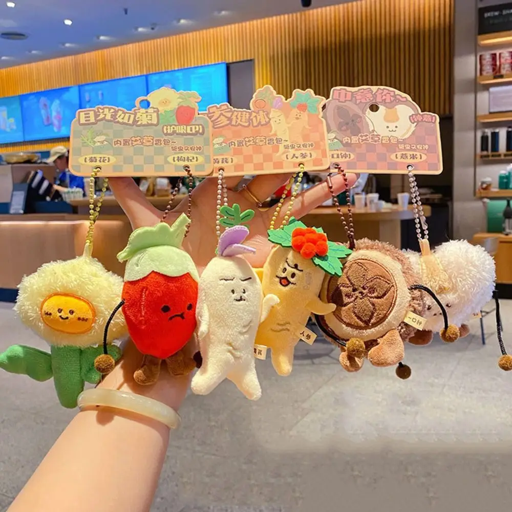 PP Cotton Expression Keychains Fluffy Collection Mugwort Scented Pendant Comfortable Hanging Ornaments Ginseng Keychain