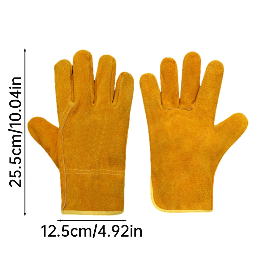 Men Women Leather Work Gloves Garden Welding Security Protection Safety Working Mechanic For Multipurpose,Wear Resistant 6