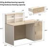 Reception Desk with Counter & Lockable Srotage Drawers, for Salon Reception Room Checkout Office, Natrual Reception Desk 2