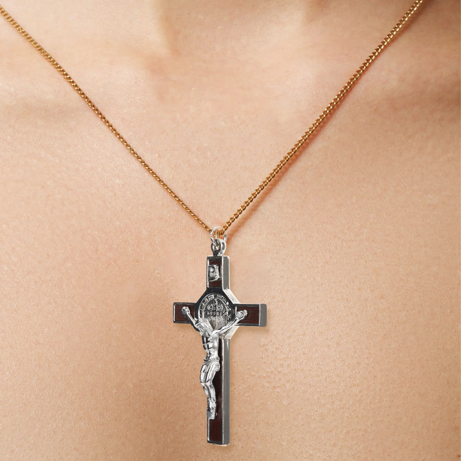 

Jesus Cross Pendant Necklace Crucifix Necklace Men Women Cross Chain Jewelry