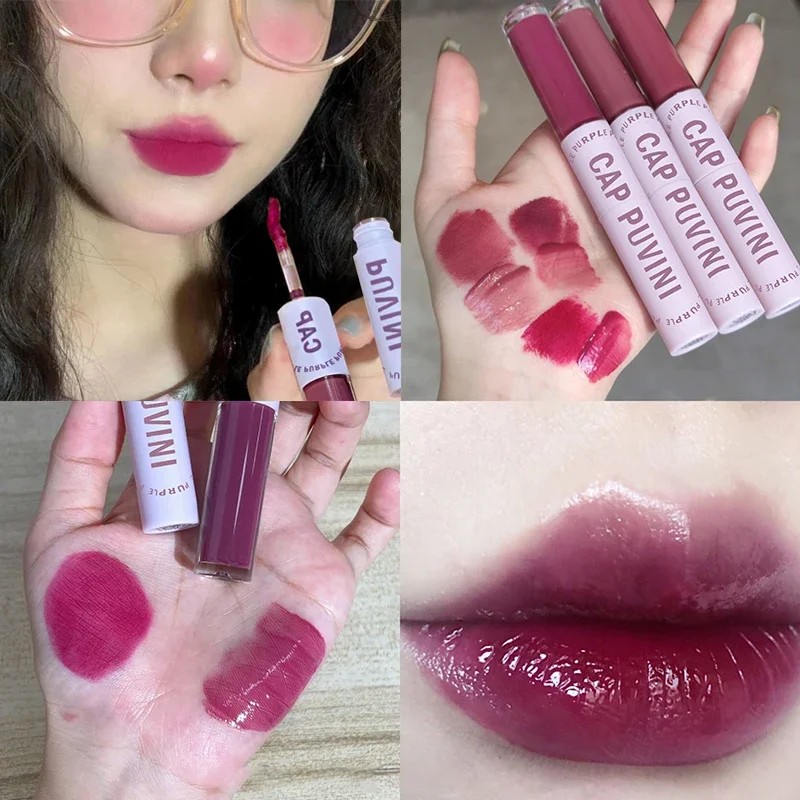 Lip Makeup Lip Gloss Lip Tint 2 IN 1 Mirror Lip Gloss Lipstick Set