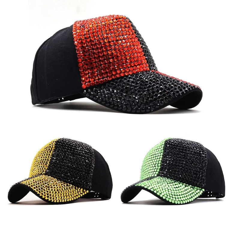 

Y1UB Mens for Rhinestone Adult Adjustable Caps Baseball Sunproof Spring Summer Hip Hop Teens Men Hats for Outdoor-sports