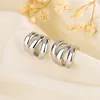 925 Sterling Silver Female Luxury Crystal Round Stud Earrings Vintage Wedding Jewelry White Zircon Stone Earrings 3