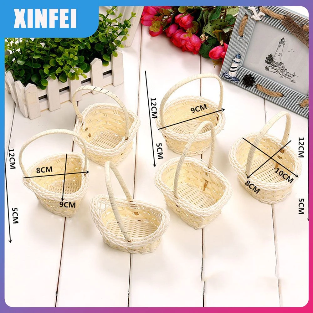 Non toxic Plastic Rattan Wedding Party Candy Gift Packing Basketbasket Pastoral Style Picnic