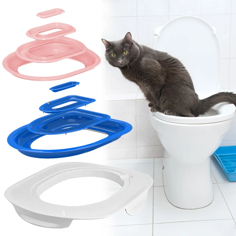 Cat Toilet Trainer Best Plastic Cat Toilet Training Kit Reusable Puppy Cat Litter Mat Toilet Trainer Pets Cleaning Cats Training Product