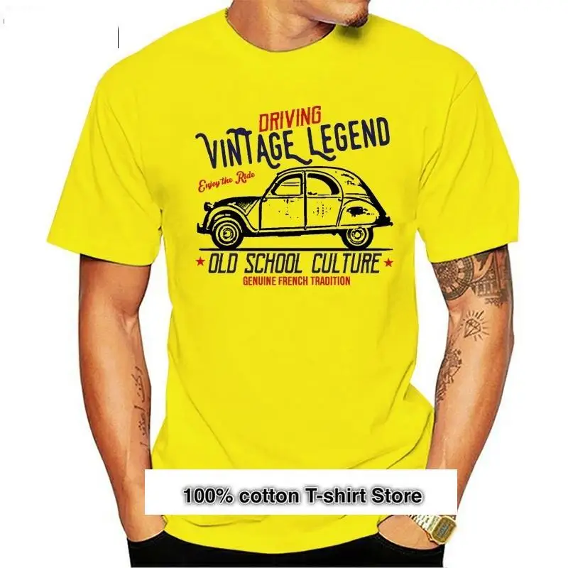 Camiseta Vintage De Algodon Para Hombre, Camisa Con Estampado De Coche Frances, 2Cv, 2020