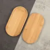 Oval Bamboo Tray For Kitchen Dish Soap Dispenser Bottle Wood Saucer Plant Tray Mini Plant Flower Pot Stand Succulent Pot Tray 1
