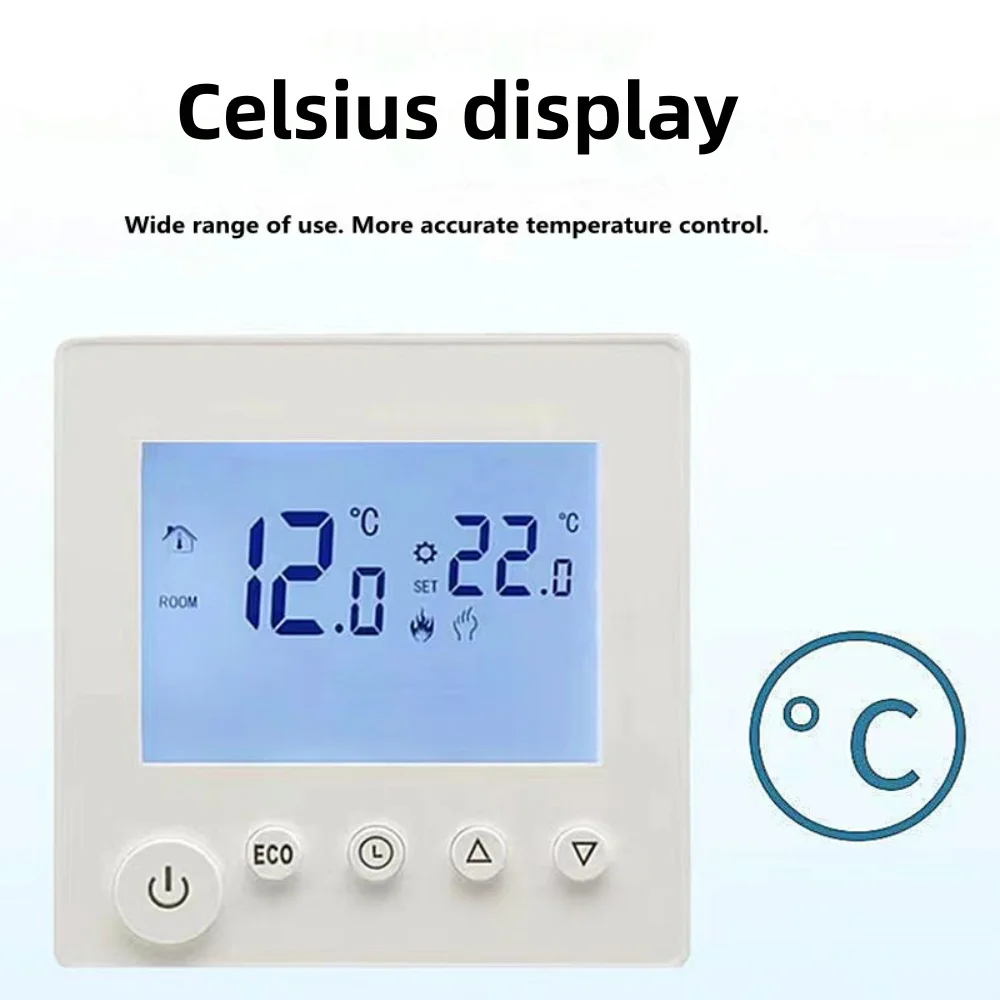 전기 바닥 난방용 온도 조절기 16A/25A LCD 디스플레이가 있는 푸시 버튼식 온도 조절 장치로 가정의 편안함을 제공합니다.