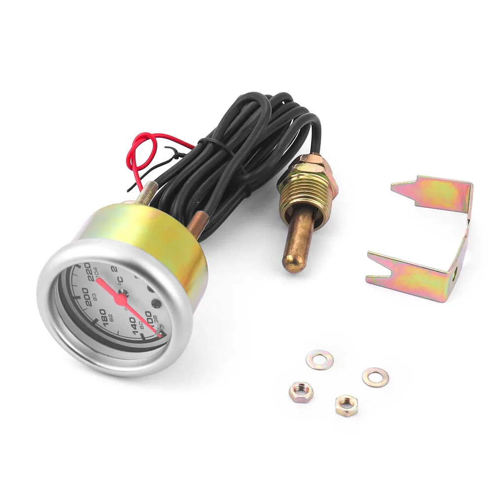 2 52MM 기계식 12V 수온 게이지 38-121 ℃ /100-250 ℉   센서 NPT 1/2-14가 있는 수온 게이지 자동차 미터