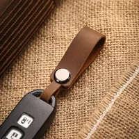 Cowhide Genuine Leather Custom LOGO Keychain Vintage Car Keyring Dermis Personalize Laser Engrave Name Key Chain for Men Women 6
