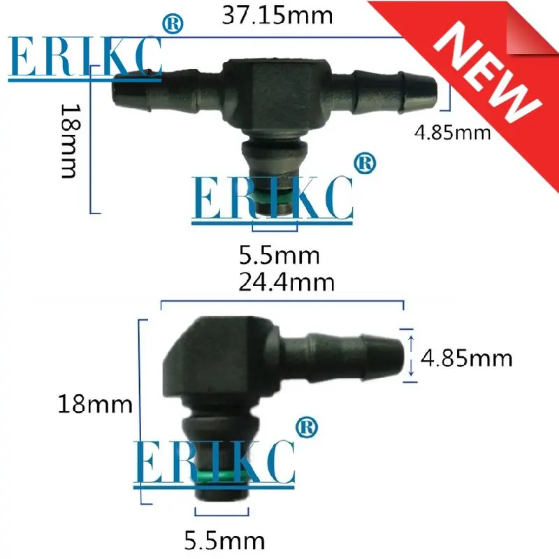 Fuel Line Connector Common Rail Injector Return Oil Backflow Pipe Connector L T Type Plastic Tee Joint for Bosch 110 Series Injector 10pcs/Bag