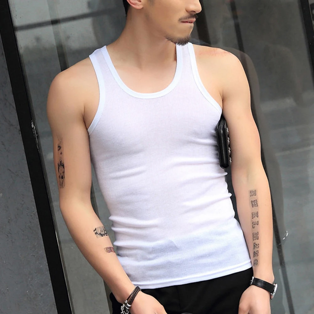 Description Picture 5 of itemTops Tank Bodybuilding Breathable Elastic Fitness Gym Men Pullovers Sleeveless Solid Color Sports 2023 New Male