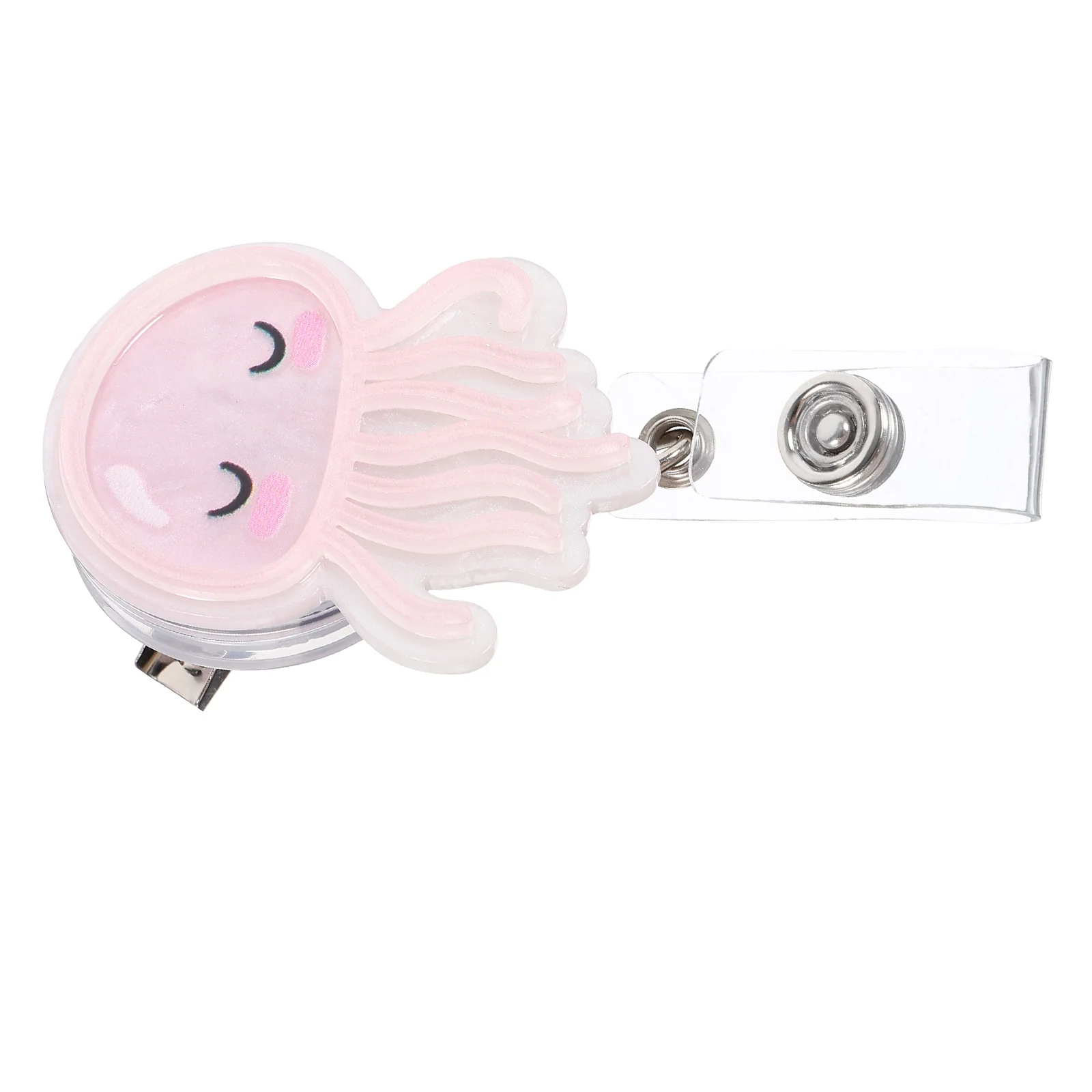 

Jellyfish ID Holder Name Tag Holder Cute Card Keychain Portable Clip Multi-function Cute