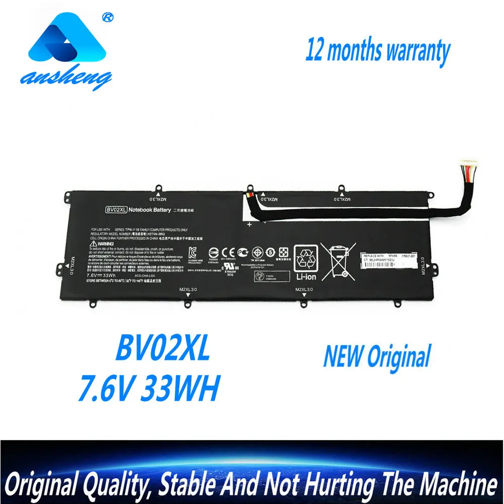 

Genuine BV02XL 775624-121 Laptop Battery For HP Envy X2 13-J050NA J000NP J012DX J099NX HSTNN-IB6Q TPN-I116 775624-121