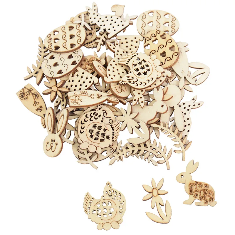 Treer Pasqua Decorazioni Legno, Scaffale per Uova di Pasqua Ornamenti Appeso Pulcini Coniglietto Tavola Giardino Decorazione per Bambini Artigianali Regali di Pasqua (Pulcino a casa