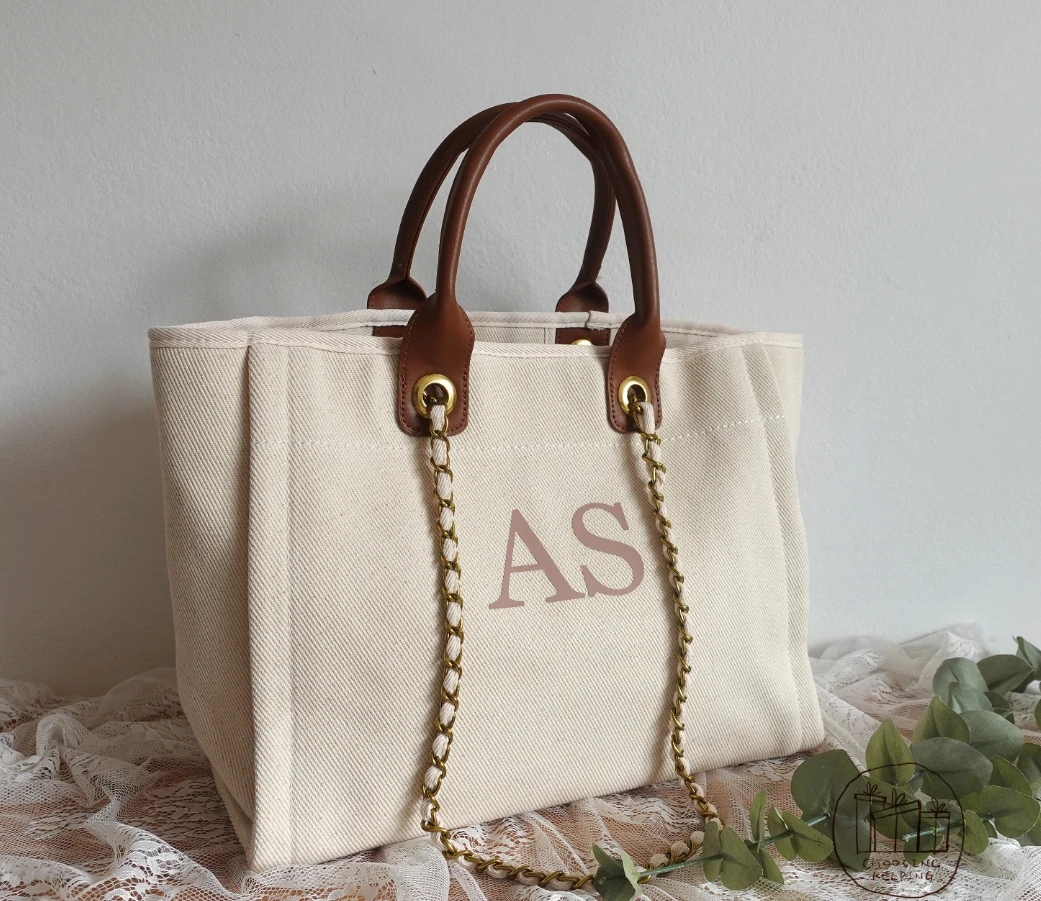 

Personalised Shoulder Tote Bag, Custom Women's Handbag, Holiday Canvas Bag, Gifts For her, Bridesmaid Bag