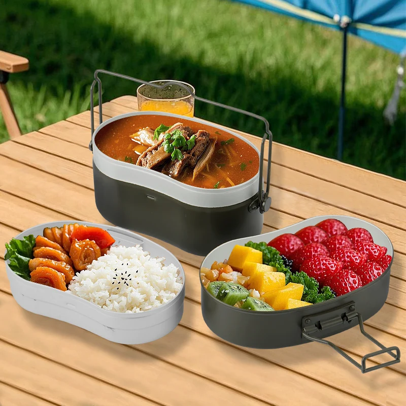 Portable Military Mess Tin Lunch Box Set - Durable Aluminum Alloy Camping & Outdoor Kit