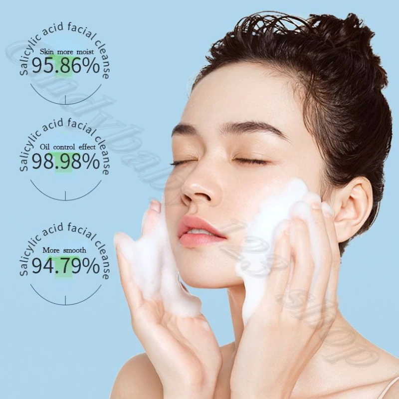 Salicylic Acid Vitamin B5 Facial Cleanser Oil Control Blackhead Exfoliating Deep Cleansing Acne Shrinking Pore Cleanser 100g 3