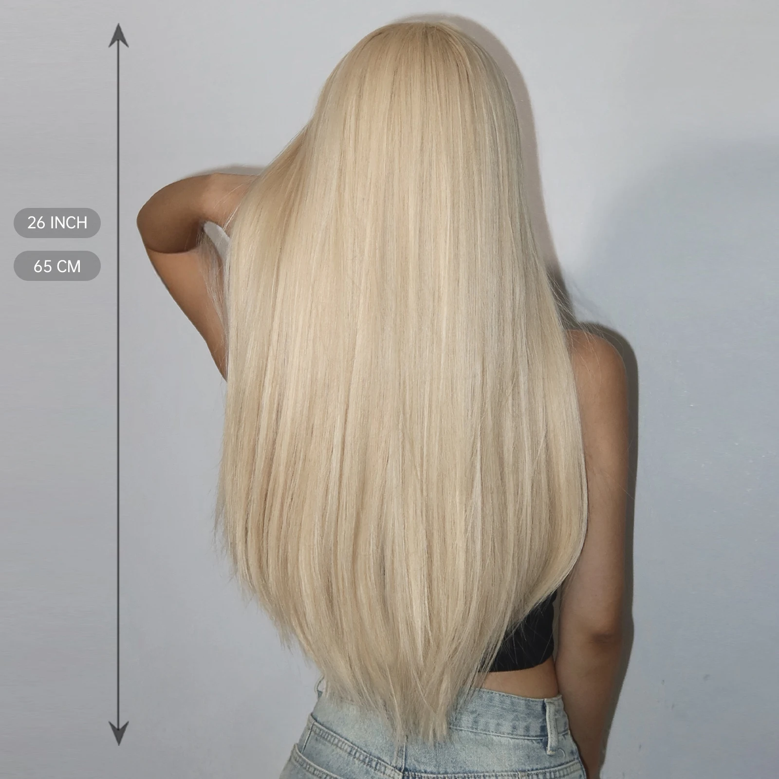 Light Blonde Golden Hair Long Silky Straight Synthetic Wig for Women Blonde Natural Hairs Wig Daily Lolita Heat Resistant Wigs