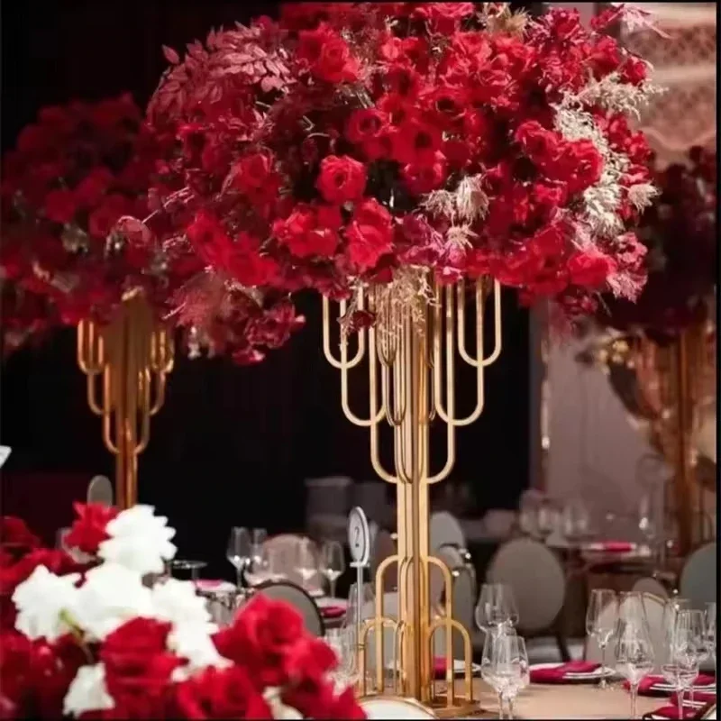 Wedding Decor Metal Flower Stands Vases Arch Tree Centerpieces Tabletop Accessories 2/5/6/10pcs