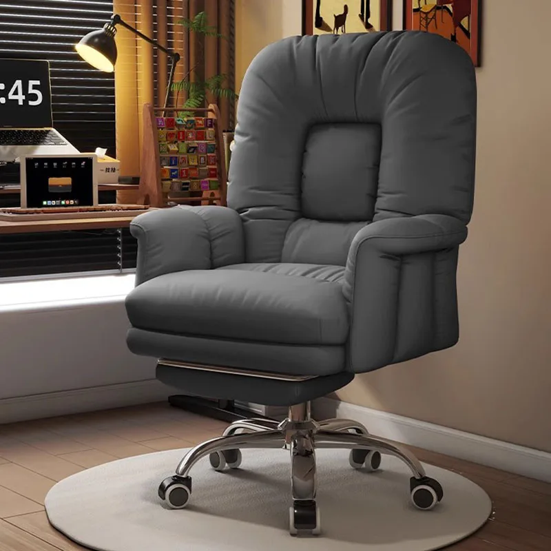 Lazy Luxury Office Chair Decoration Modern Black Swivel Gaming Chair Comfy Ergonomic Relax Chaise Bureau Home Furniture boliyae new black grey jacket men v neck knit cardigan autumn winter casual loose tops sweater lazy style high quality coat man