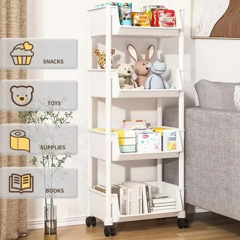 Storage Rack Storage Rack Trolley Portable with Wheels Large Capacity Space Saving for Kitchen Bathroom Living Room Multi-Purpose Organizer