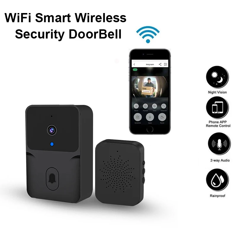 Wifi Doorbell Wireless Outdoor Hd Camera Security Door Bell Night