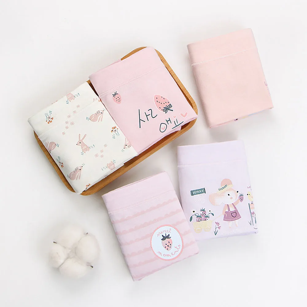 

7-12 years old printed cotton skin-friendly soft children's underwear girls' boxers cotton girls baby underwear 5Pcs a lot